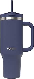 Contigo Streeterville Tumbler, 40 oz (1.18 L) Water Bottle with Straw, Indigo Powder