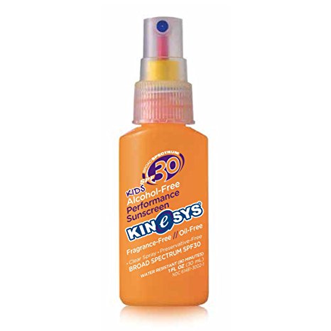 KINeSYS SPF30 Kids Sunscreen Spray, Alcohol-Free, Fragrance-Free, Travel Size, 1oz