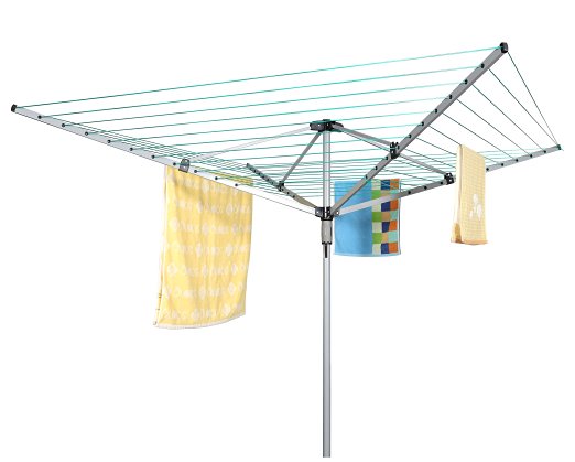 FunkyBuys® 40M Heavy Duty 4 Arm Outdoor Rotary Clothes Airer / Dryer Washing Line w/ Metal Ground Spike & Water Proof Cover
