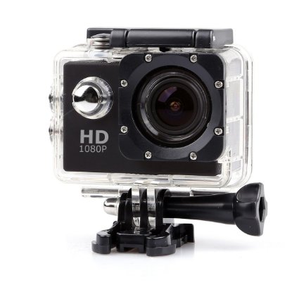 CUI WEI HD Sports Action Camera Kit -2.0'' LPS-TFT LCD Bonus Battery  120° Wide Angle Lens (Black)