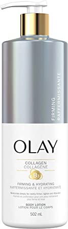 Olay Firming & Hydrating Body Lotion with Collagen, 502 mL Pump, White and Gray