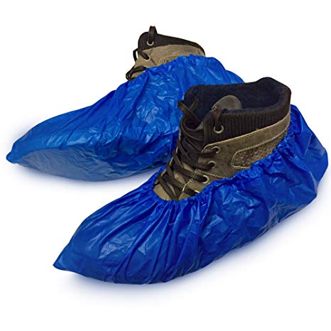 XL Water Proof Boot Shoe Covers - Fits Shoes and Boots Sizes 5-13 - Indoor/Outdoor Water Resistant Reusable Disposable Medical Booties - 100 Per Pack (50 Pairs)