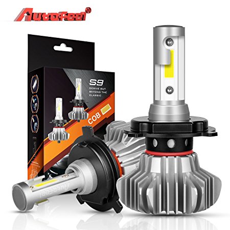 H4 LED Headlight Bulbs Autofeel 9003 HB3 12V 8000LM 360°Beam Angle Built-in Driver Lamp All-in-One Conversion Bulb Kit High Low Beam with Cool White Lights - 1 Year Warranty