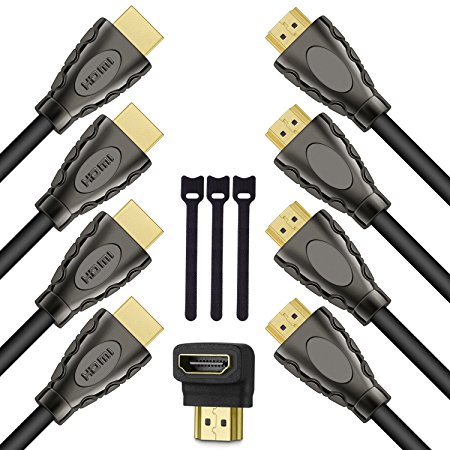 PERLESMITH 4K HDMI Cable 4 Pack, HDMI 2.0 Cable with Superb Video Quality! High Speed HDMI Cable 18Gbps supports 4K HDR, 3D, 2160P, 1080P, Ethernet! HDMI Cord works with PS4, Xbox, PC,Projector & more