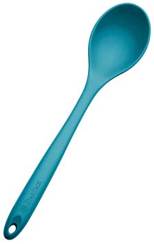 StarPack Premium Range XL Silicone Serving Spoon (13.5") in EU LFGB Grade with Hygienic Solid Coating   Bonus 101 Cooking Tips (Teal Blue)