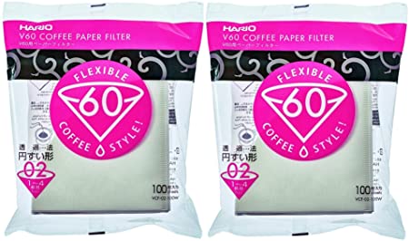 Hario V60 Misarashi Coffee Paper Filter (Size 02, 200-count, White)