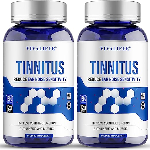 Tinnitus Relief for Ringing Ears Supplements, Ear Ringing Relief & Tinnitus Symptoms, 2PACK (Total 240 Capsules 4 Month Supply)