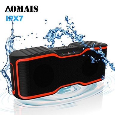 Waterproof IPX7 Wireless Bluetooth Speakers, AOMAIS Sport Outdoor/Shower Portable Bluetooth Speakers with 10W Enhanced Bass, Built-In Microphone for iphone/ipad/ipod/Android phone