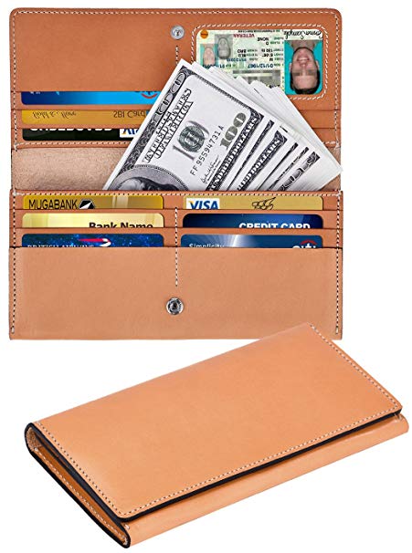 GRM Mens Wallet Genuine Leather Bifold Purse Card Holder with ID Window