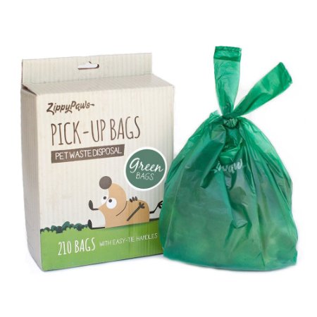 ZippyPaws Dog Poop Waste Pick-Up Bags with Handles, 210-count