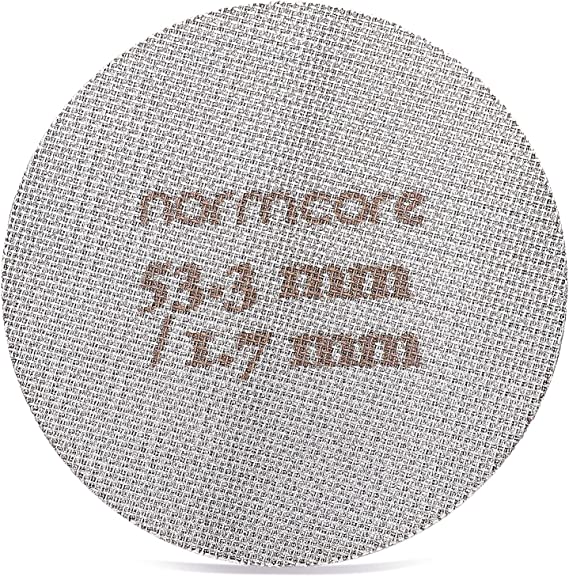 Normcore 53.3 mm Puck Screen, Lower Shower Screen, Metal Contact Screen for Espresso Filter Filter Basket - 1.7 mm Thickness, 150 µm, 316 Stainless Steel