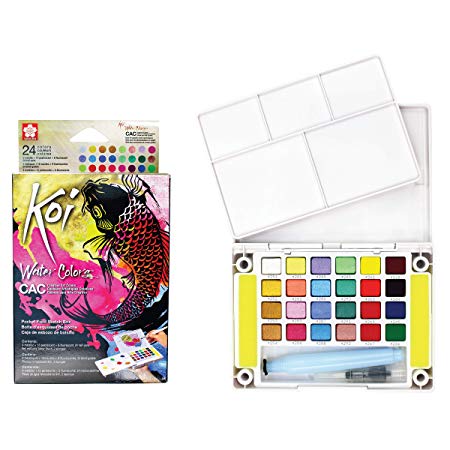 Sakura XNCW-24MPN Koi sketchbox Watercolor Paint, Assorted