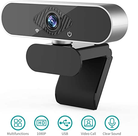 Webcam, 1080P USB Web Camera PC Camera with Microphone Web Cam for Gaming Conferencing Video Calling Business Meeting, Plug and Play Computer Camera with Fast Auto Focus for PC, Desktop or Laptop
