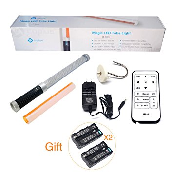 Mcoplus LE-R320 322pcs LED Magic Tube Light 2000LM CRI95  Portable Handheld Video Wand Lighting with IR-4 Infrared Remote Control   2pcs NP-F550 Batteries for Photography & Videography as Ice Light 2