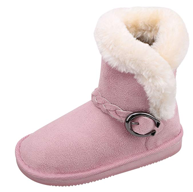 Arctic Paw Boys Girls Boots Winter Warm Sherpa Lined Faux Fur Kids Snow Boots