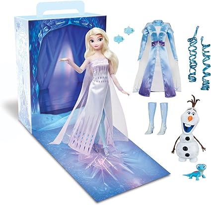 Disney Story Official Elsa Story Doll, Frozen, 11 Inches, Fully Posable Toy in Glittering Outfit - Suitable for Ages 3  Toy Figure, Gifts for Girls, New for 2023