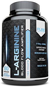 Pure L-Arginine 2110mg (180 capsules) L Arginine Nitric Oxide Booster, Build Muscle Increase Strength and Boost Sex Drive - Best Arginine   Top Rated - Most Effective Dose - MADE IN USA