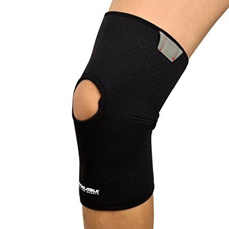 Winmax Knee Support for Fitness Neoprene Brace Kneepad (Four Sizes, Black, Pack of 1)