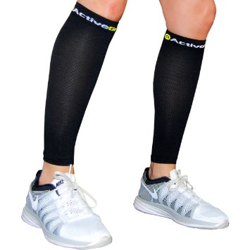 ActiveGear Pro Calf Compression Sleeves - Leg Support Socks for Shin Splints and Calf Pain Relief for Athletes Runners Cycling and Travel 1 Pair