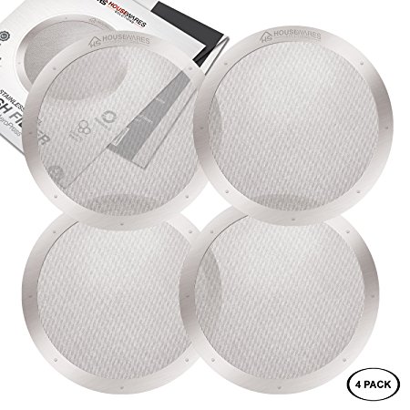 4-Pack Reusable Stainless Steel Filters for AeroPress Coffee Makers by Housewares Solutions (4)