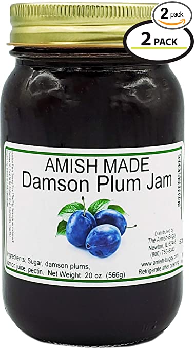 Amish Damson Plum Jam - Two 18 Oz Jars