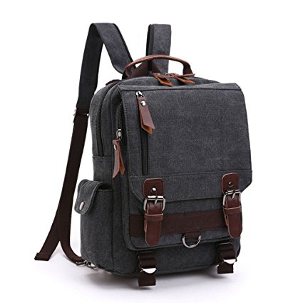 HomeTaste 12-Inch Canvas Crossbody Sling Bag Small Backpack for Work and Daily Use
