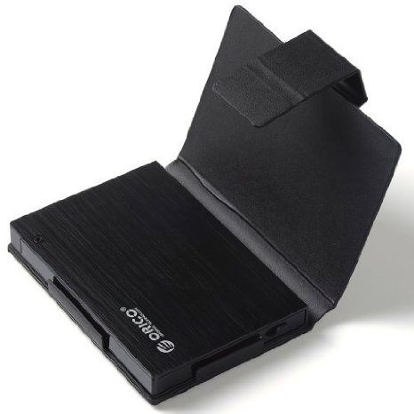 ORICO 25AU3 Tool Free Aluminum USB 30 To 25 - inch SATA External Hard Drive HDD Enclosure with Exclusive Sleeve- Black