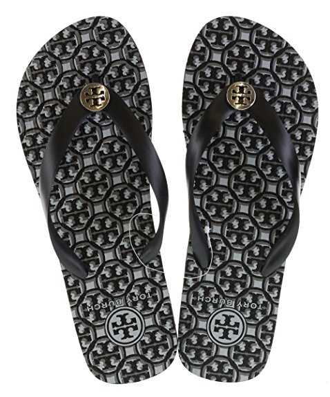 Tory Burch Flip Flop (Style No. 90008651) in Black Logo Lattice Combo A