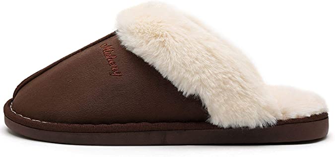 NewYouDirect Slippers for Women Men Cozy Memory Foam Plush Fleece House Shoes Furry Wool-Like w/Indoor Outdoor