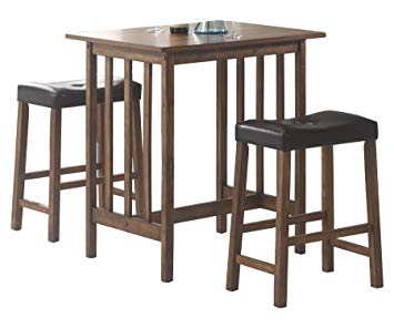 Coaster Home Furnishings Casual Dining Room 3 Piece Set, Brown/Black
