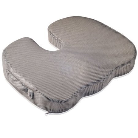 Dr Fredericks Original BreatheTEC Memory Foam Tailbone Cushion - Non Slip - Washable Cover