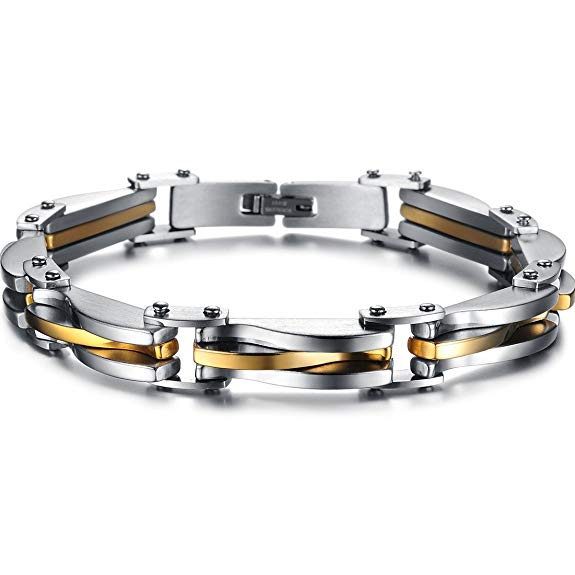 Brand New Men's Stainless Steel Cool Man Design Simple Bracelet Anti-fatigue, Pain-relief Sporting