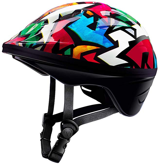 OutdoorMaster Toddler Sport Helmet - Bike Helmet for Children (Age 3-5) with CPSC Certified Safety & Fun Print Design - 14 Vents Ventilation System