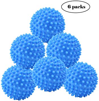 Reusable Dryer Balls Laundry Wash Dryer Balls Anti-static Fabric Softener Laundry Washing Ball, 6pcs (Blue)