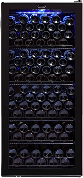 Whynter FWC-1201BB 124 Bottle Freestanding Cabinet Wine Refrigerators Built in and Free Standing, One Size, Black