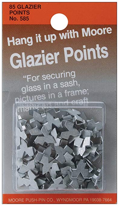 Moore Push Pin Glazier Points, 85/pkg