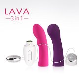 Intimate Melody LAVA 3 in 1 G Spot Vibrator with Vibe Bullet for Men Women Couples Rechargeable Heating Massager Powerful Stimulation Dildo 7 Vibration Waterproof Silent Best Sex Adult Toy