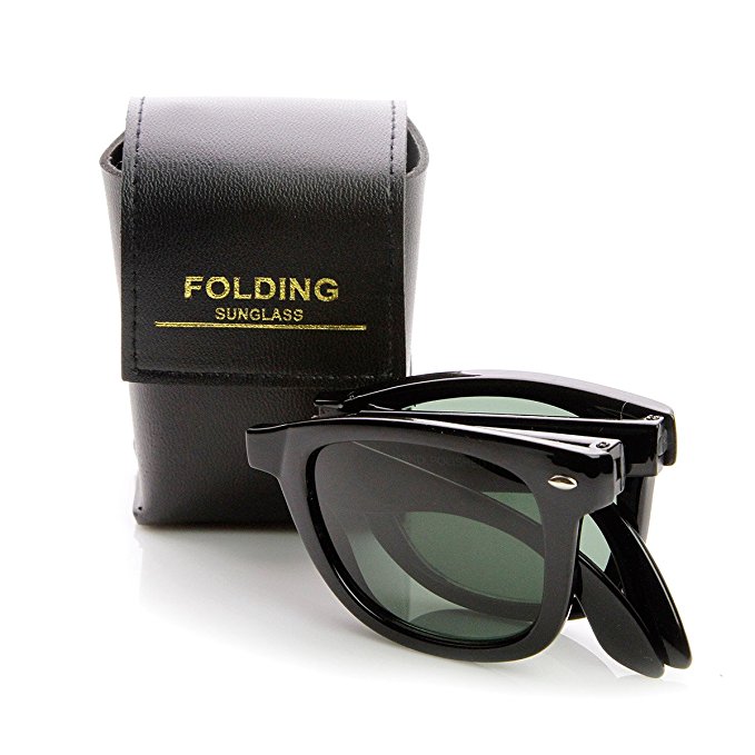 zeroUV - Limited Edition Folding Pocket Horn Rimmed Sunglasses   Case