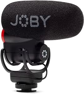 Joby Wavo Plus, On-Camera Vlogging Microphone, Super Cardioid Microphone with Live Audio Monitoring, High-Pass Filter, Auto-Power Mode, LED Battery Level, for Compact Cameras…