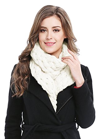 Women's Winter Soft Thick Twist Cable Knit Neck Warmer Long Scarf Shawl