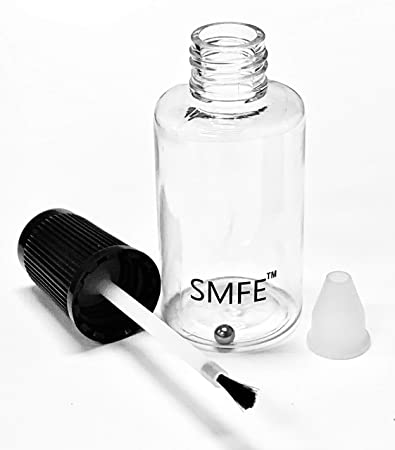 SMFE 20ml Plastic Empty Nail Polish Bottle with Mixing Marble, Conservation Insert and Brush Top