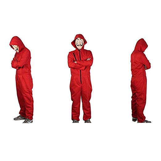 BING RUI CO Unisex Dali Mask Red Costume for La Casa De Papel Coverall Jumpsuits