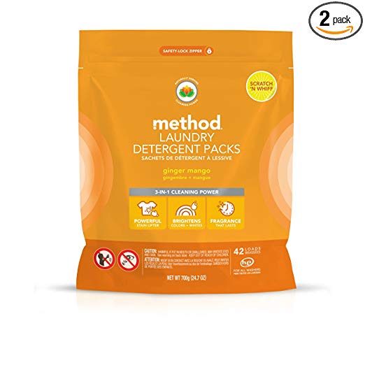 Method Laundry Detergent Packs, Ginger Mango, 2 Count