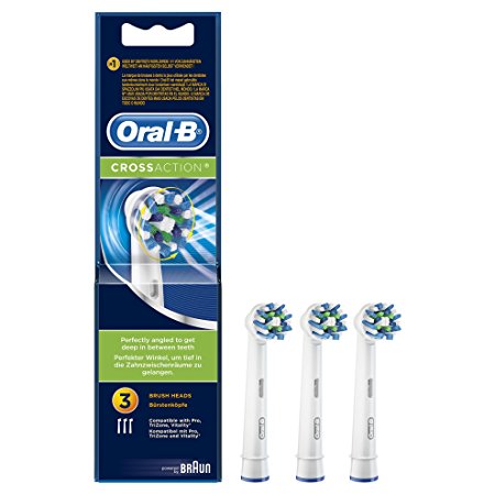 Oral-B Cross Action Electric Toothbrush Replacement Brush Heads Refill, 3 Count