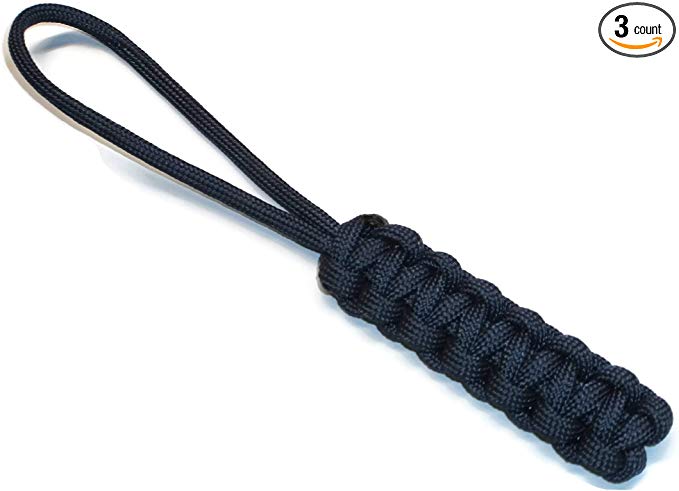 RedVex Zipper Pulls - Knife Lanyards - Equipment Lanyards - Paracord Cobra Style - Choose Your Color & Size (Qty 3)
