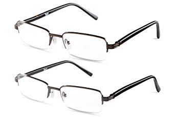 Specs Mens Half Rimmed Reading Glasses, Value Pack, All Magnification Strengths