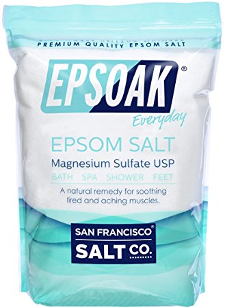Epsoak Epsom Salt Magnesium Sulfate USP (19 Pound Bulk Bag) New Size!