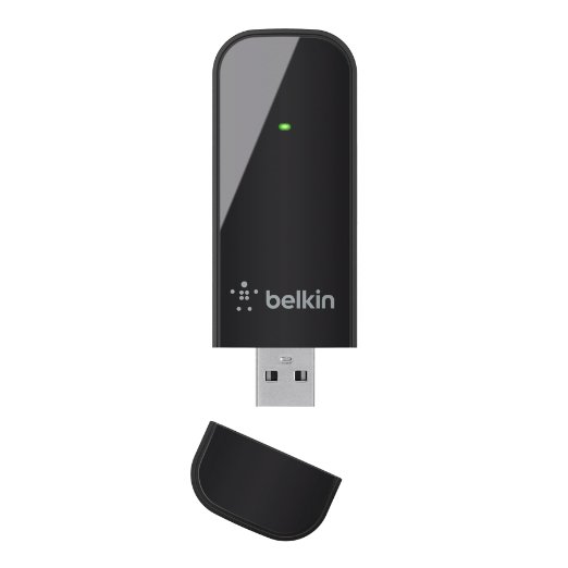 Belkin N600 DB F9L1101 Wireless Dual-Band USB Adapter, Up to 300Mbps Speed (Black)