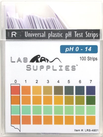 Plastic pH Test Strips Universal Application pH 0-14 100 strips