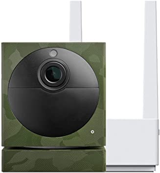 Wyze Cam Outdoor Starter Bundle (Includes Base Station and 1 Camera), 1080p HD Indoor/Outdoor Wire-Free Smart Home Camera with Night Vision, 2-Way Audio, Works with Alexa & Google Assistant, Camo Skin